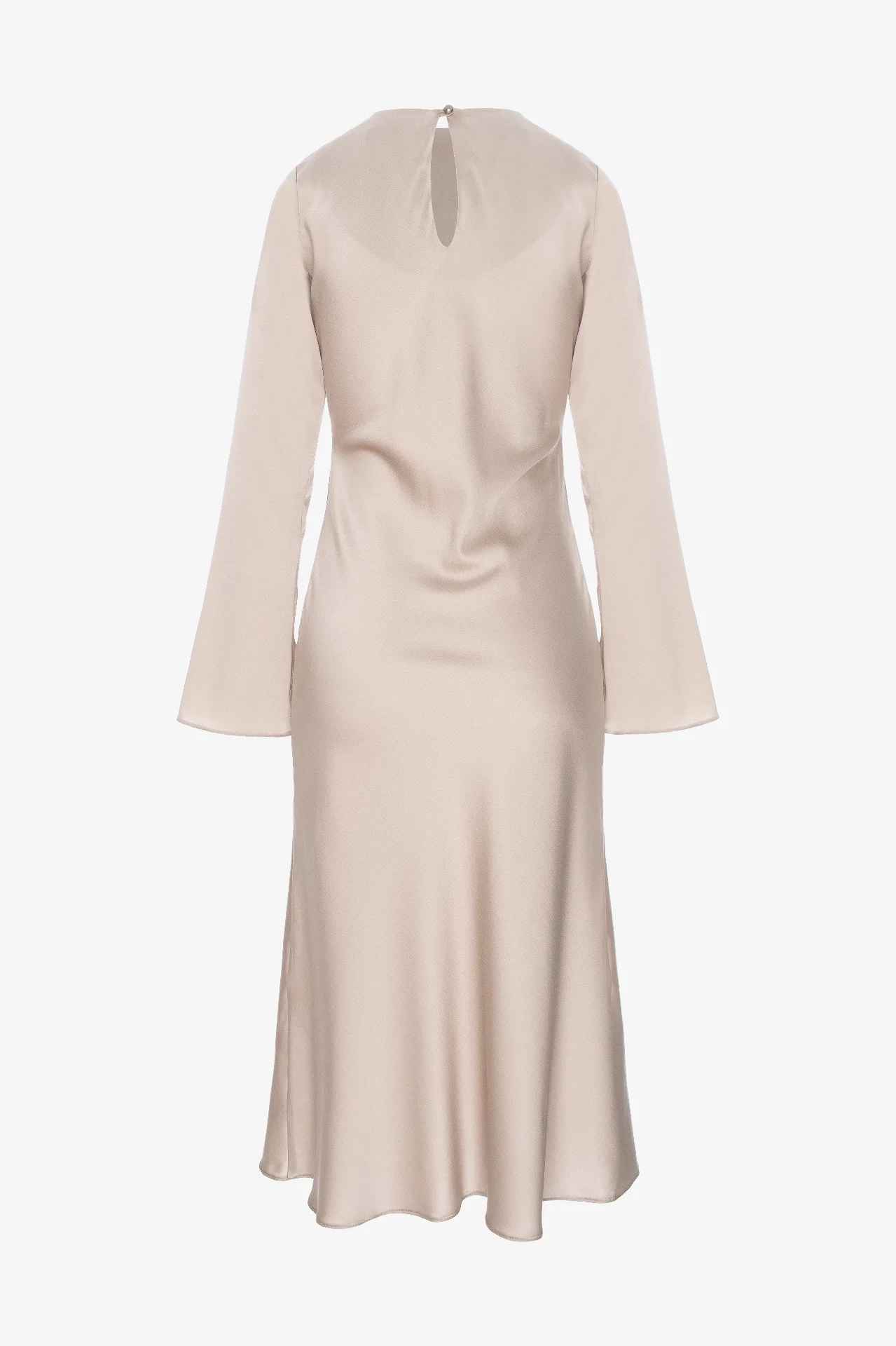 CLARA CREM - Rochie midi cu drapaj din mătase naturală  - alternate view