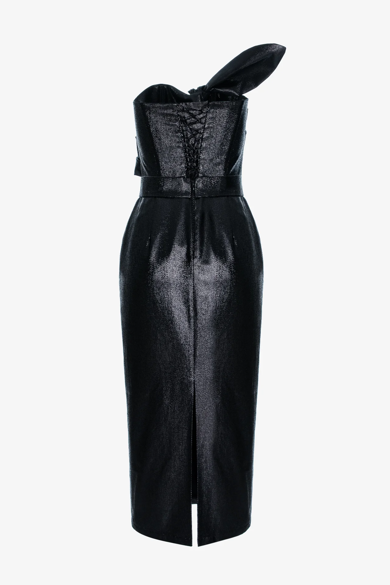 Cassia - rochie midi din lame negru  - alternate view